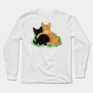 Kitten Best Friends Watercolor Long Sleeve T-Shirt